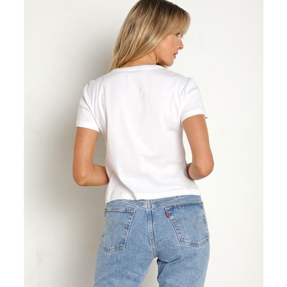 NEW Daydreamer Mariah Carey Rainbow Shrunken Tee Optic White Women's Size XS - Picture 5 of 13